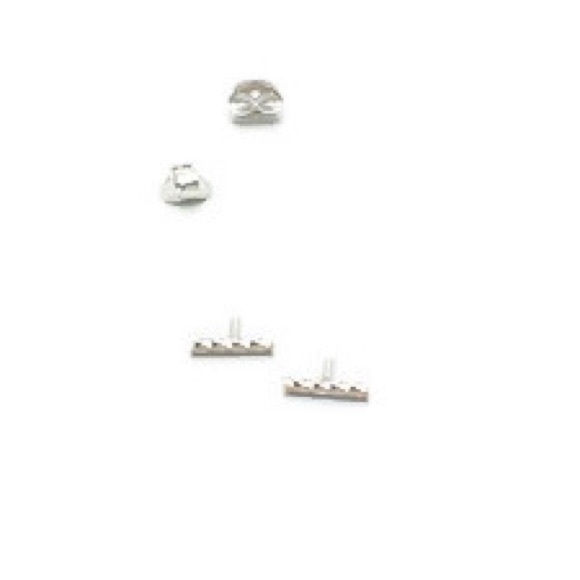 tiny twisted bar stick stud post earrings 925 sterling silver rose/gold filled - Picture 4 of 10